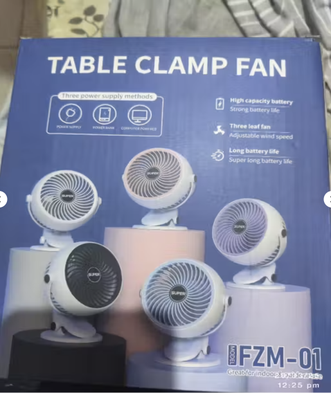 Mini Desk Clip Fan, 4000mAh Rechargeable Cooling Mini Hanging And Clip Table Fan