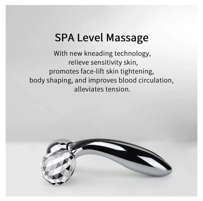 3D Manual Roller Face Body Massager | Wrinkle Remover Facial Massage Relaxation | Tightening Shaping Roller (Silver)