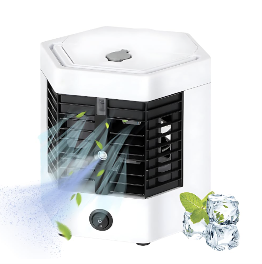 Mini Portable Air Conditioner, Personal Cooler, Convenient Water Filling,Adjustable Airflow