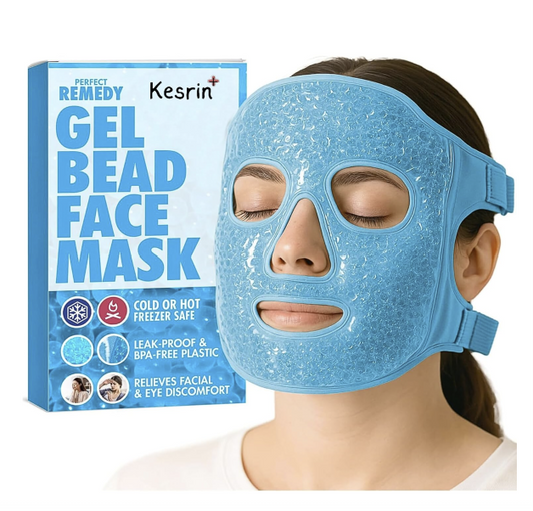 Cold Face Eye Mask, Ice Pack Reduce Face Puff, Dark Circles, Gel Beads Hot Heat Cold Compress Pack, Face SPA for Woman Sleeping, Pressure, Headaches