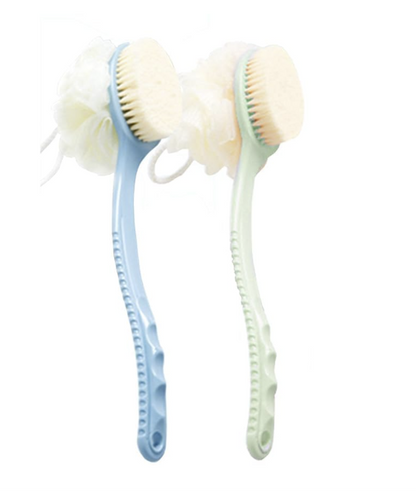 2in1 Creation Bath Body Brush with Soft Comfortable Bristles Long Handle, Wet or Dry Brushing Back Scrubber for Shower (Pack- 2 pic)