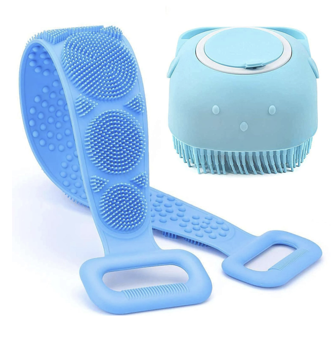 Body Massage Bath Brush with Soap Dispenser and Silicon Body Back Scrubber