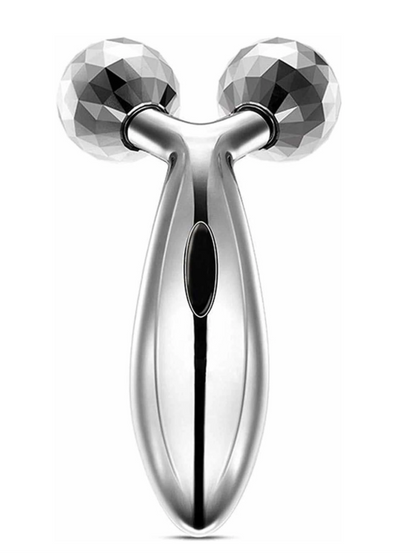 3D Manual Roller Face Body Massager | Wrinkle Remover Facial Massage Relaxation | Tightening Shaping Roller (Silver)