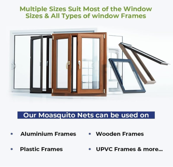 Smart Self-Adhesive Window Mosquito Net with Tape (120x120 CM, Grey)