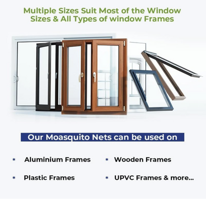 Smart Self-Adhesive Window Mosquito Net with Tape (120x120 CM, Grey)