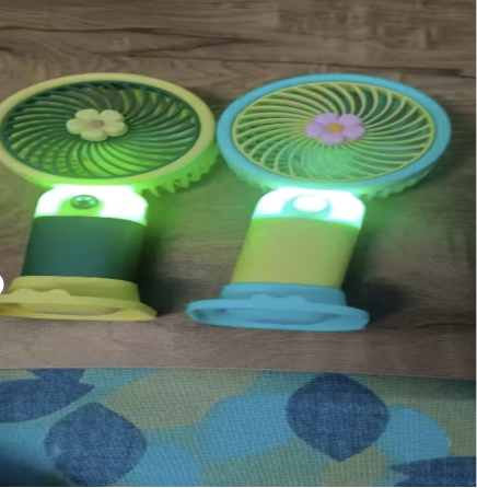 USB Rechargeable 3 Speed Mini Fan with Desktop Phone Holder Base (Multicolor) PACK OF 2