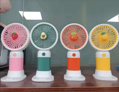 USB Rechargeable 3 Speed Mini Fan with Desktop Phone Holder Base (Multicolor) PACK OF 2