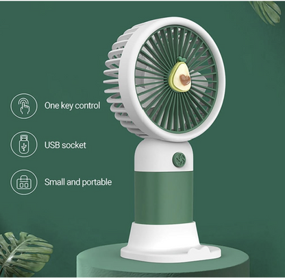 USB Rechargeable 3 Speed Mini Fan with Desktop Phone Holder Base (Multicolor) PACK OF 2