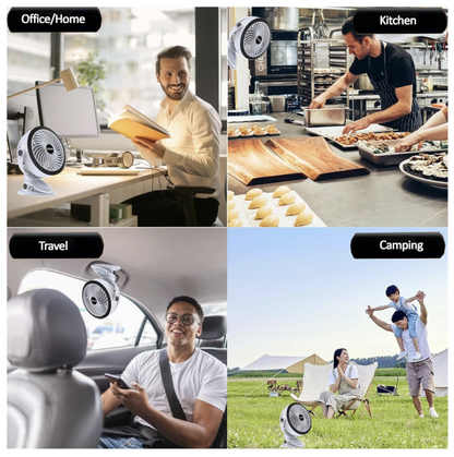 Mini Desk Clip Fan, 4000mAh Rechargeable Cooling Mini Hanging And Clip Table Fan