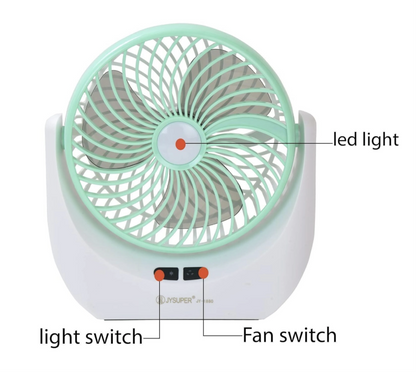 High-Speed Rechargeable portable Table Fan with LED Light Battery Powered 3-Speed Portable Fan, (Multicolor)
