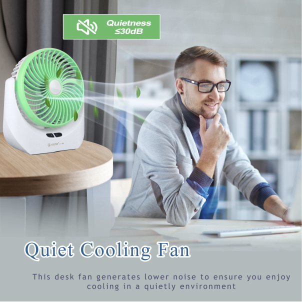 High-Speed Rechargeable portable Table Fan with LED Light Battery Powered 3-Speed Portable Fan, (Multicolor)