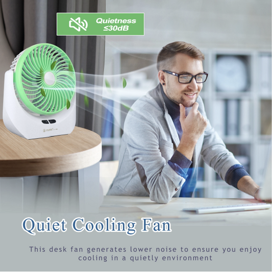 High-Speed Rechargeable portable Table Fan with LED Light Battery Powered 3-Speed Portable Fan, (Multicolor)