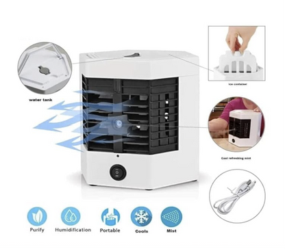 Mini Portable Air Conditioner, Personal Cooler, Convenient Water Filling,Adjustable Airflow