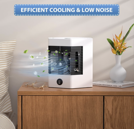 Mini Portable Air Conditioner, Personal Cooler, Convenient Water Filling,Adjustable Airflow
