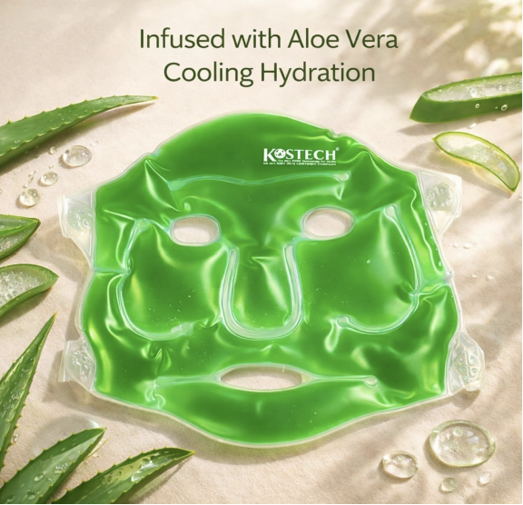 Aloe Vera Cooling Gel Face & Eye Mask for Dark Circles, Puffy Eyes & Skin Care | Reduces Swelling, Acne Redness & Headache( Aloevera Coolling Face & Eye Mask, Pack of 2)