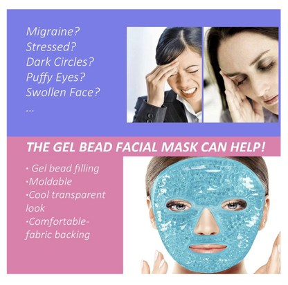 Cold Face Eye Mask, Ice Pack Reduce Face Puff, Dark Circles, Gel Beads Hot Heat Cold Compress Pack, Face SPA for Woman Sleeping, Pressure, Headaches
