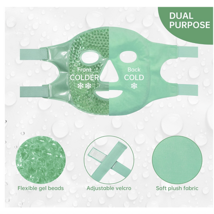 Cold Face Eye Mask, Ice Pack Reduce Face Puff, Dark Circles, Gel Beads Hot Heat Cold Compress Pack, Face SPA for Woman Sleeping, Pressure, Headaches
