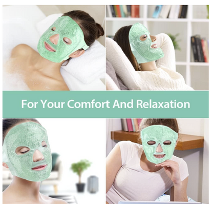 Cold Face Eye Mask, Ice Pack Reduce Face Puff, Dark Circles, Gel Beads Hot Heat Cold Compress Pack, Face SPA for Woman Sleeping, Pressure, Headaches
