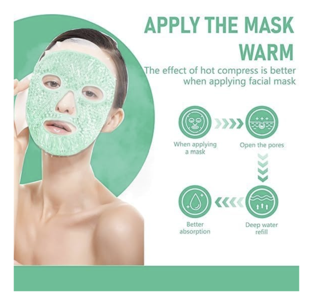 Cold Face Eye Mask, Ice Pack Reduce Face Puff, Dark Circles, Gel Beads Hot Heat Cold Compress Pack, Face SPA for Woman Sleeping, Pressure, Headaches