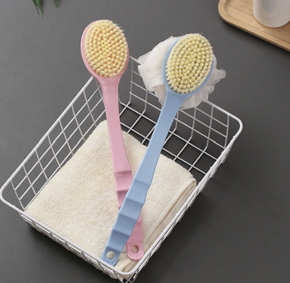 2in1 Creation Bath Body Brush with Soft Comfortable Bristles Long Handle, Wet or Dry Brushing Back Scrubber for Shower (Pack- 2 pic)