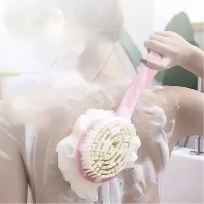 2in1 Creation Bath Body Brush with Soft Comfortable Bristles Long Handle, Wet or Dry Brushing Back Scrubber for Shower (Pack- 2 pic)