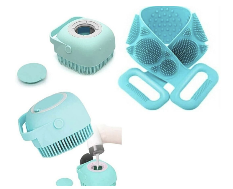 Body Massage Bath Brush with Soap Dispenser and Silicon Body Back Scrubber
