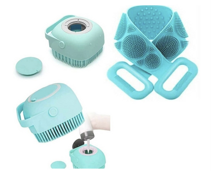 Body Massage Bath Brush with Soap Dispenser and Silicon Body Back Scrubber