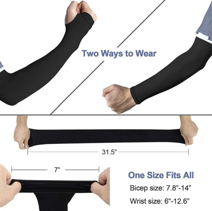 UV Sun Protection Arm Sleeves for Men & Women, UPF 50 Arm Cover for Biking,Cricket,Cycling, Golf, Outdoor 4 Pcs Sports 2 Pair