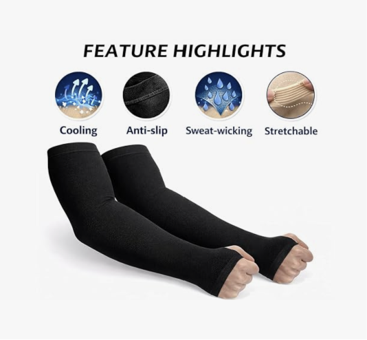 UV Sun Protection Arm Sleeves for Men & Women, UPF 50 Arm Cover for Biking,Cricket,Cycling, Golf, Outdoor 4 Pcs Sports 2 Pair