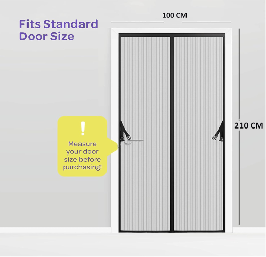 Smart Auto-Closing Magnetic Mosquito Net Door Curtain (100x210 CM)