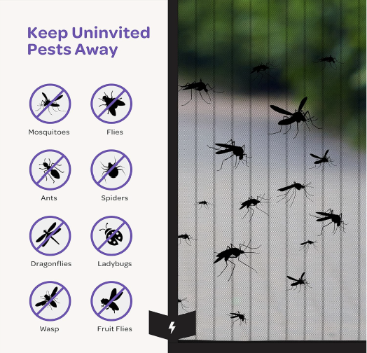 Smart Auto-Closing Magnetic Mosquito Net Door Curtain (100x210 CM)