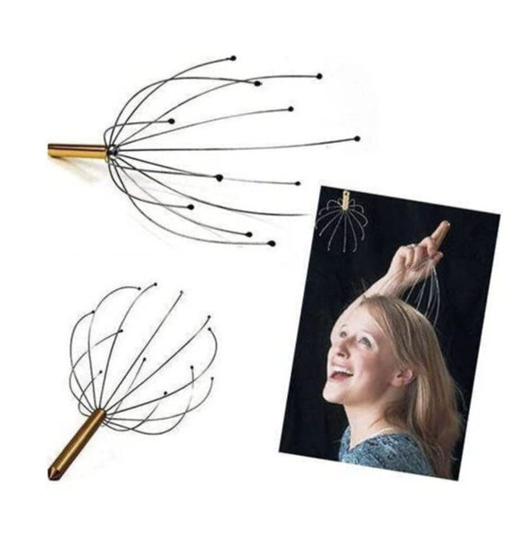 Stainless Steel Wire Head Massager with Wooden Handle, For Scalp and Spa Relief (2)