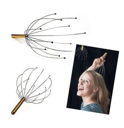 Stainless Steel Wire Head Massager with Wooden Handle, For Scalp and Spa Relief (2)