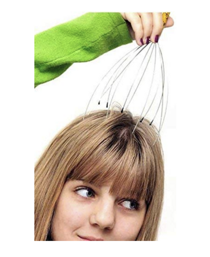 Stainless Steel Wire Head Massager with Wooden Handle, For Scalp and Spa Relief (2)
