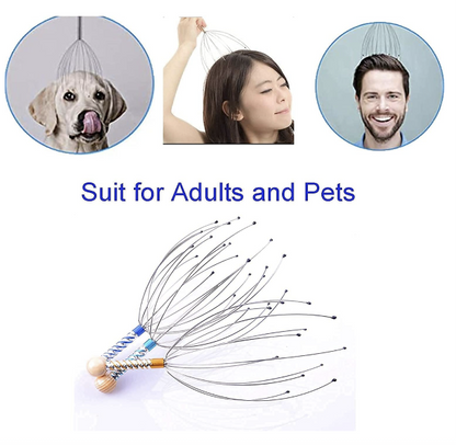 Stainless Steel Wire Head Massager with Wooden Handle, For Scalp and Spa Relief (2)
