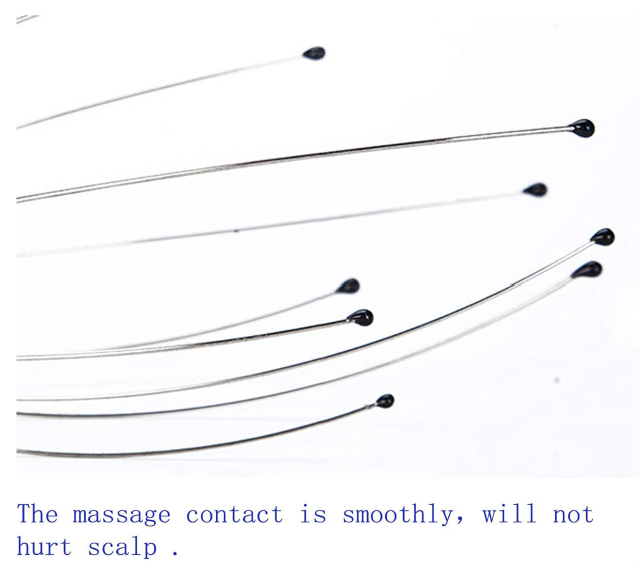 Stainless Steel Wire Head Massager with Wooden Handle, For Scalp and Spa Relief (2)