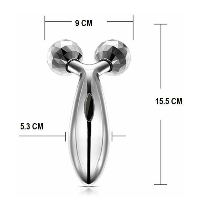 3D Manual Roller Face Body Massager | Wrinkle Remover Facial Massage Relaxation | Tightening Shaping Roller (Silver)