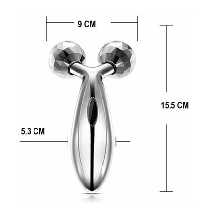 3D Manual Roller Face Body Massager | Wrinkle Remover Facial Massage Relaxation | Tightening Shaping Roller (Silver)