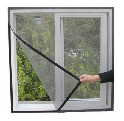 Smart Self-Adhesive Window Mosquito Net with Tape (120x120 CM, Grey)